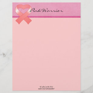 Rosa Ribbon Herz Letterhead