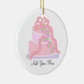 Rosa Ribbon Hochzeitstorte Keramikornament (Rechts)