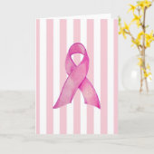 Rosa Ribbon Karte (Gelbe Blume)