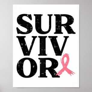 Rosa Ribbon Krieger Brustkrebs Bewusstsein Frauen Poster