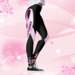 Rosa Ribbon Ladys personalisieren schwarze Legging Leggings<br><div class="desc">Leggings Pink Ribbon Menschen am Knöchel personalisieren Brustkrebsüberleben</div>