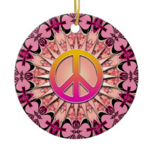 Rosa Ribbon Mandala Keepake Peace Ornament