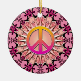 Rosa Ribbon Mandala Keepake Peace Ornament