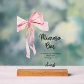 Rosa Ribbon Mimosa Bar Brautparty Acrylschild (Neutral)
