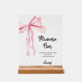 Rosa Ribbon Mimosa Bar Brautparty Acrylschild (Vorderseite)