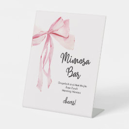 Rosa Ribbon Mimosa Bar Brautparty Sockelschild