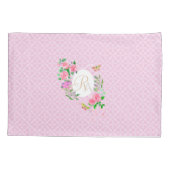 Rosa Ribbon Monogram weiß Kissenbezug (Rückseite)