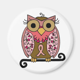 Rosa Ribbon Owl Magnet