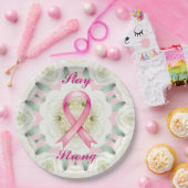 Rosa Ribbon Pappteller (Party)