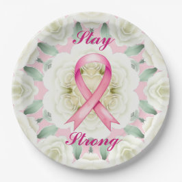 Rosa Ribbon Pappteller