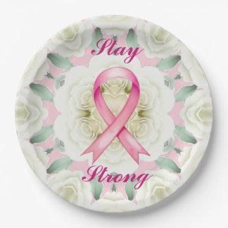 Rosa Ribbon Pappteller