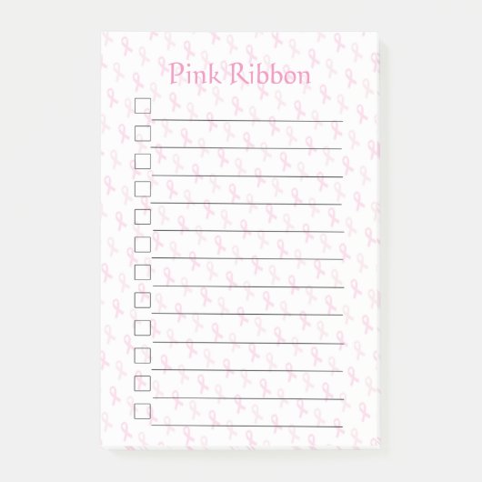 Rosa Ribbon Post-it Klebezettel (Vorderseite)