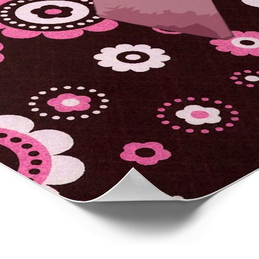 Rosa Ribbon Poster (Ecke)