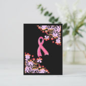 Rosa Ribbon Postkarte (Stehend Vorderseite)