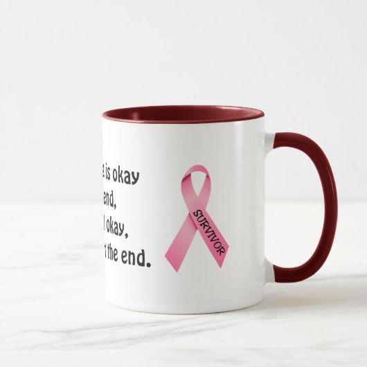 Rosa Ribbon Ringer-Tasse Tasse (Rechts)