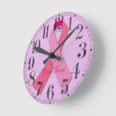 Rosa Ribbon Runde Wanduhr (Winkel)