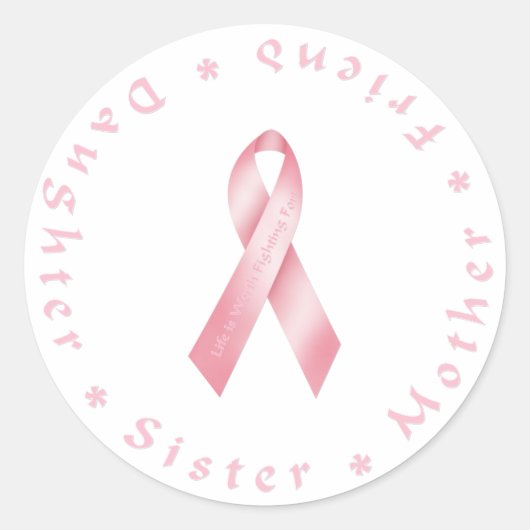 Rosa Ribbon Runder Aufkleber (Vorderseite)