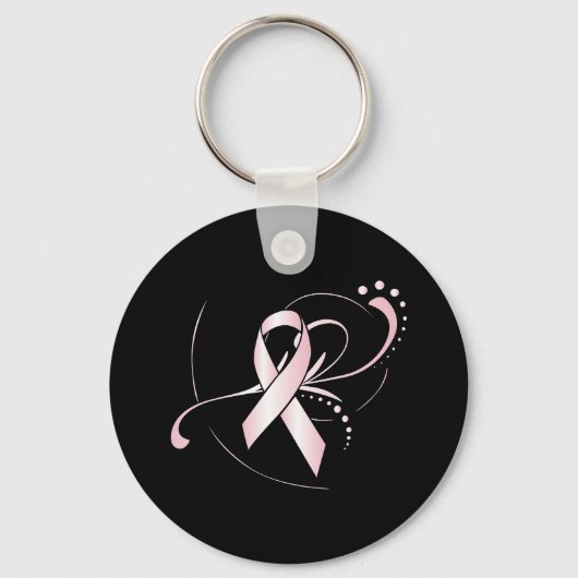 Rosa Ribbon-Schlüsselanhänger Schlüsselanhänger (Vorderseite)