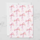 Rosa Ribbon Sie bindet das Brautparty des Knotens Einladung (Rückseite)