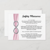Rosa Ribbon Silber Unendliche Sicherheitsmaßnahmen Begleitkarte (Vorne/Hinten)