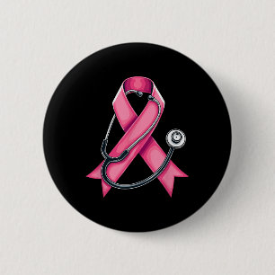 Rosa Ribbon Stethoskop Niedlicher Brustkrebs der K Button