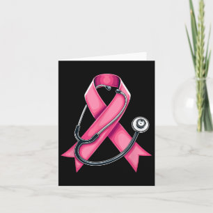 Rosa Ribbon Stethoskop Niedlicher Brustkrebs der K Karte