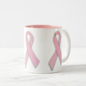 Rosa Ribbon-Tasse Zweifarbige Tasse (VorderseiteRechts)