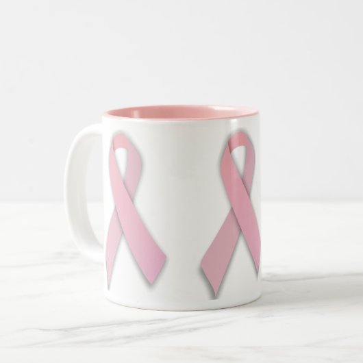 Rosa Ribbon-Tasse Zweifarbige Tasse (Vorderseite Links)