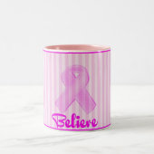Rosa Ribbon-Tasse Zweifarbige Tasse (Mittel)