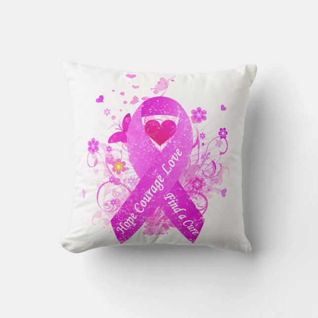 Rosa Ribbon Vintag Kissen (Vorderseite)