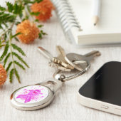 Rosa Ribbon Vintag Schlüsselanhänger (Seite)