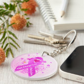Rosa Ribbon Vintag Schlüsselanhänger (Vorderseite rechts)