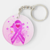 Rosa Ribbon Vintag Schlüsselanhänger (Rückseite)