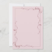 Rosa Ribbons Bridal Dusche Einladung (Rückseite)