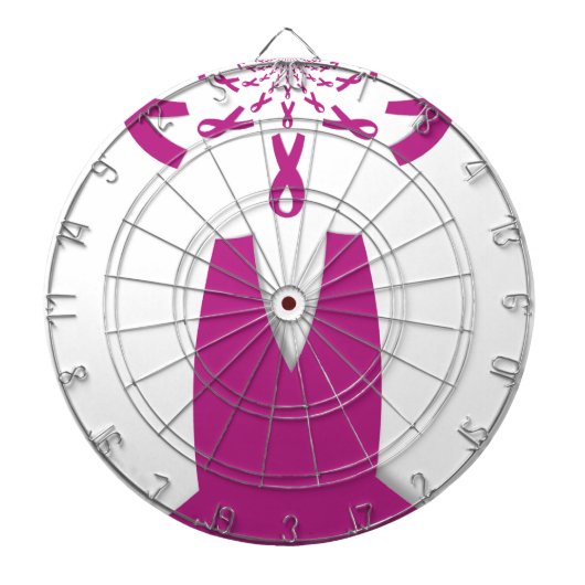Rosa Ribbons Brustkrebs Dartscheibe (vorne)