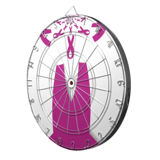 Rosa Ribbons Brustkrebs Dartscheibe (Vorderseite rechts)