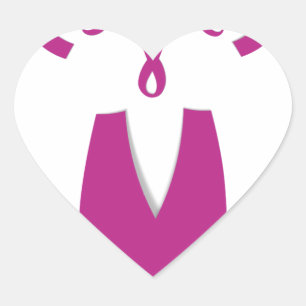 Rosa Ribbons Brustkrebs Herz-Aufkleber