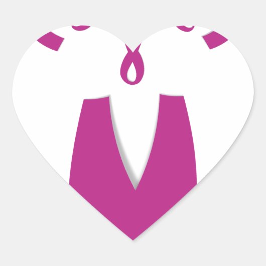 Rosa Ribbons Brustkrebs Herz-Aufkleber (Vorderseite)