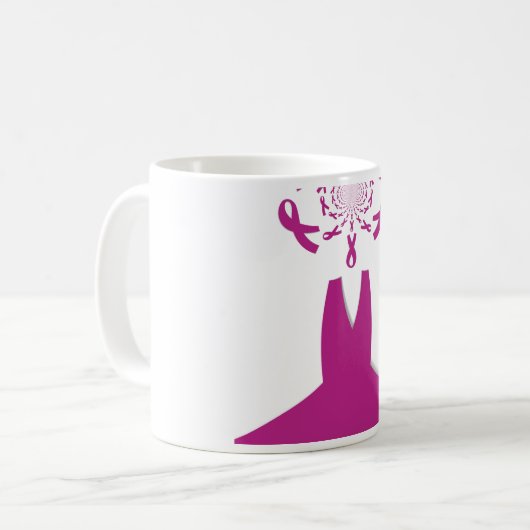 Rosa Ribbons Brustkrebs Kaffeetasse (Vorderseite Links)