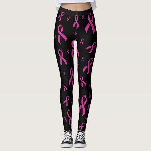 Rosa Ribbons.. Brustkrebs Leggings (Vorderseite)