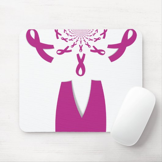 Rosa Ribbons Brustkrebs Mousepad (Mit Mouse)