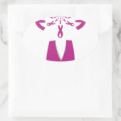 Rosa Ribbons Brustkrebs Ovaler Aufkleber (Tasche)