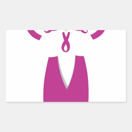 Rosa Ribbons Brustkrebs Rechteckiger Aufkleber (Vorderseite)