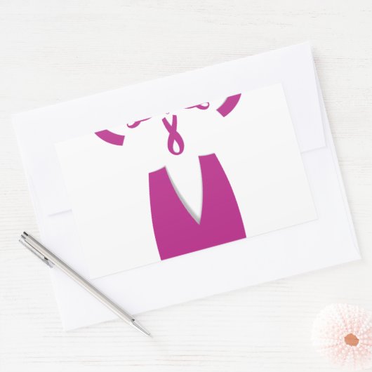 Rosa Ribbons Brustkrebs Rechteckiger Aufkleber (Umschlag)