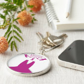 Rosa Ribbons Brustkrebs Schlüsselanhänger (Seite)