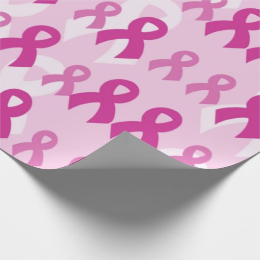 Rosa Ribbons/Licht...Brustkrebs Geschenkpapier (Ecke)