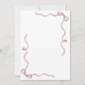 Rosa Ribbons Minimalistische Kinderdusche Einladun Einladung (Rückseite)