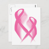 Rosa Ribbons Postkarte (Vorne/Hinten)