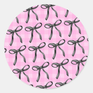 Rosa, Ribbons und Coquette Runder Aufkleber