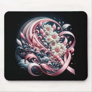 Rosa Ribbons und Milchprodukte Mousepad